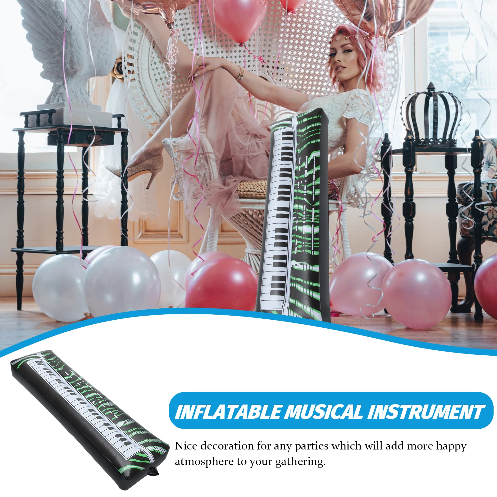 2 Pcs Inflatable Electronic Keyboard Musical Instrument Keyboards Instruments Organ Props Party Supplies Pvc Inflation