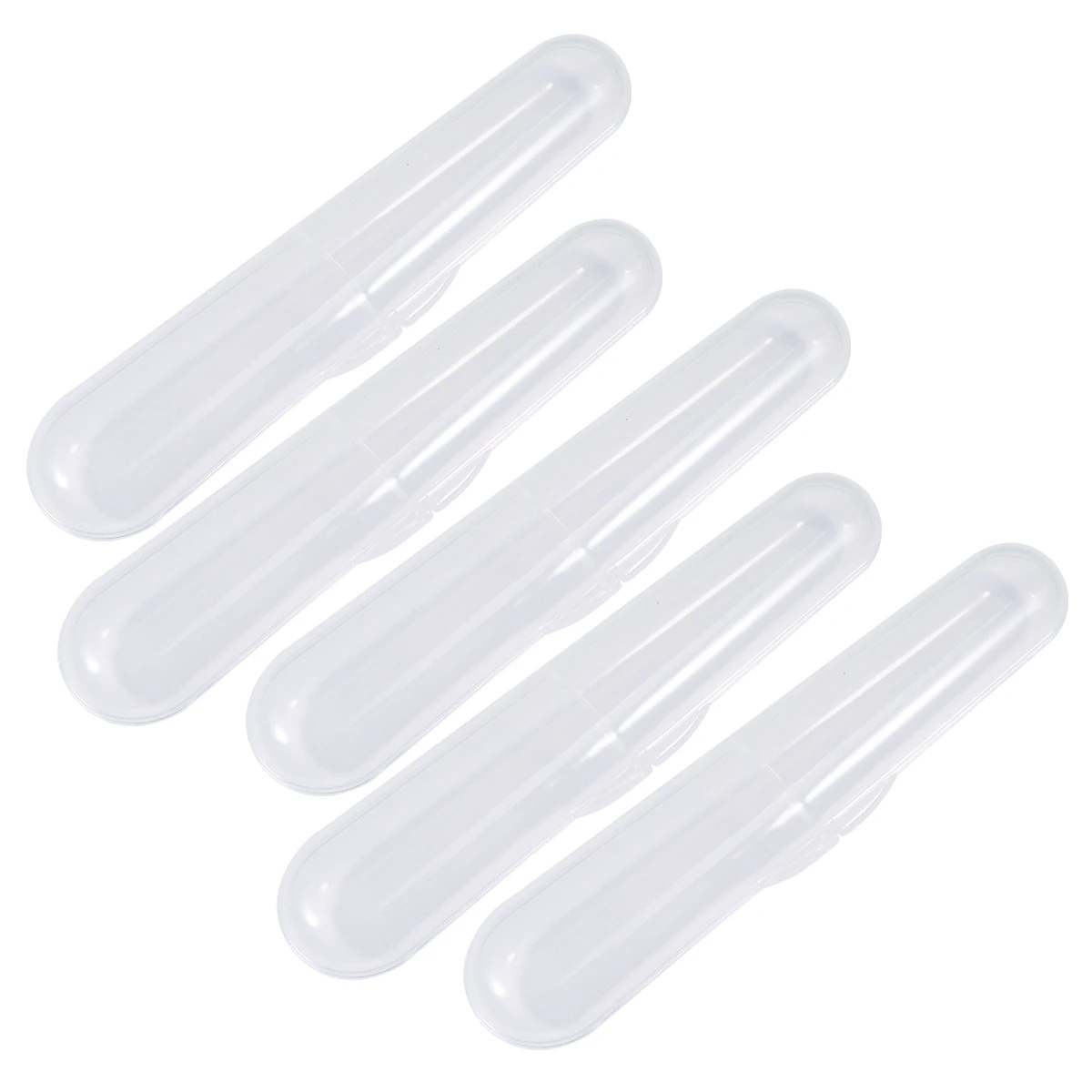 

5Pcs Baby Single Spoon Storage Box Silicone Spoon Transparent PP Plastic Storage Case for Home Travel (No Spoon)