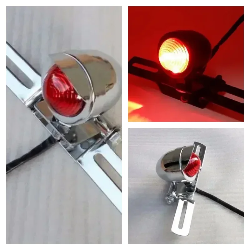 

Хромированный пуля для мотоцикла, задний стоп-сигнал, чоппер, поплавок, крейсер для Honda Suzuki Cafe Racer