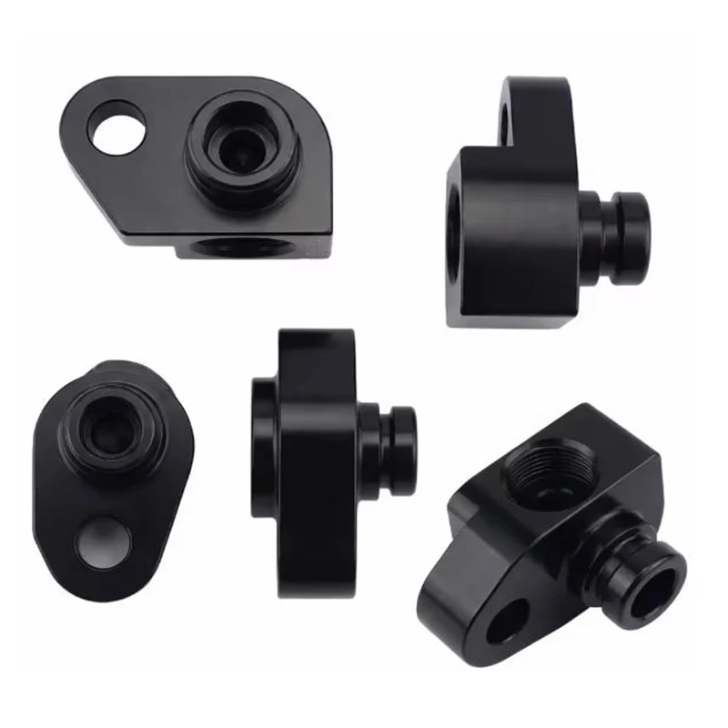 

Изготовленные на заказ алюминиевые фрезерованные крепежные блоки с ЧПУ, черные анодированные, прецизионные металлические детали, услуги по механической обработке, детали для обработки на станках с ЧПУ