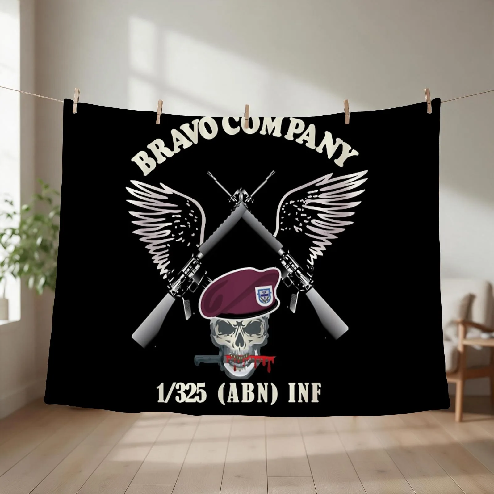 Bravo Company - 1st Bn, 325th Airborne Infantry Throw Blanket Decorative Beds Nap blankets and throws Baby Blankets