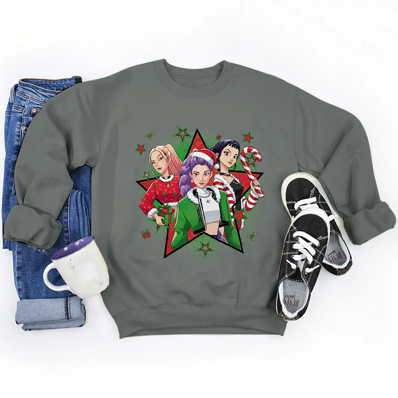 عيد الميلاد أنيمي شخصيات الفيلم البلوز الرجال النساء طويلة الأكمام Crewneck الخريف والشتاء Crewneck القمم بلوزات عيد الميلاد