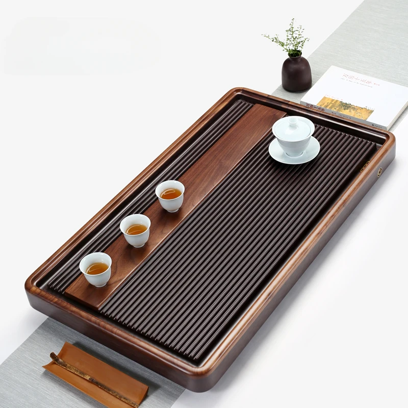 Walnut solid wood tea tray household hospitality high-end dry brewing table premium tea sea