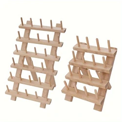 Diy Small Roll Hand Sewing Storage Rack 16 Axis /30 Axis Foldable Wire Rack Multi-specification Spool Wooden Rack