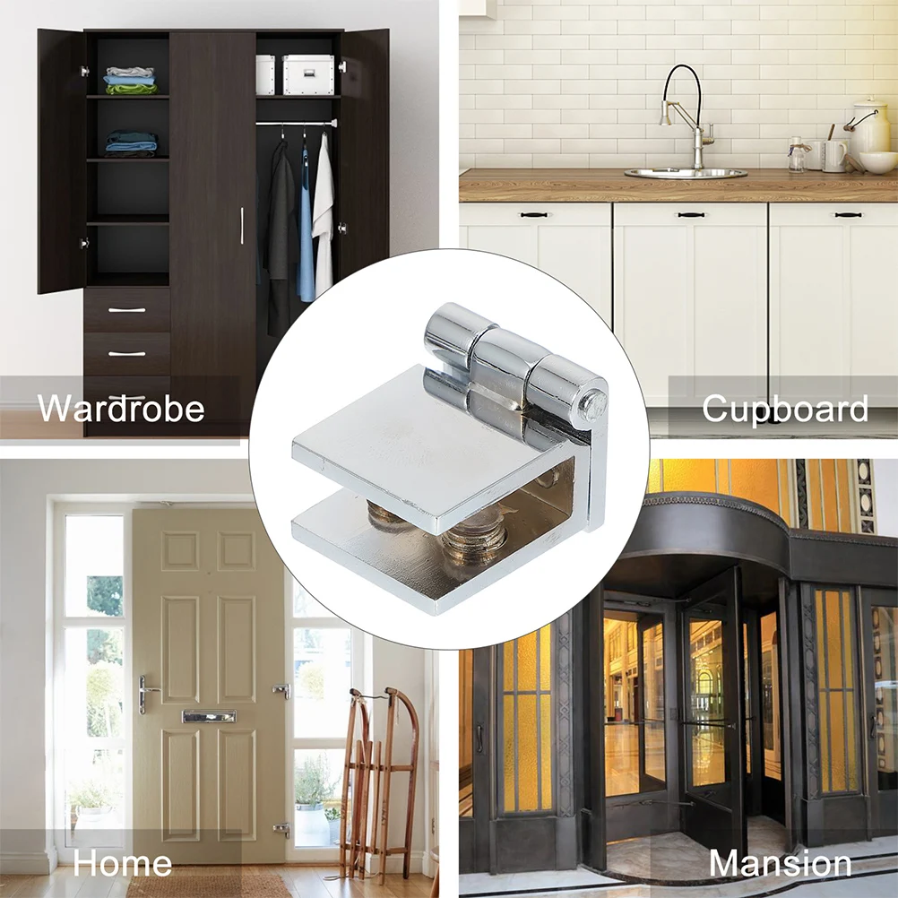 مفصل باب زجاجي بدون إطار من سبائك الزنك لخزانة النبيذ في غرفة الاستحمام بدون تركيب مثقاب باب زجاجي متين للتشغيل السلس #3