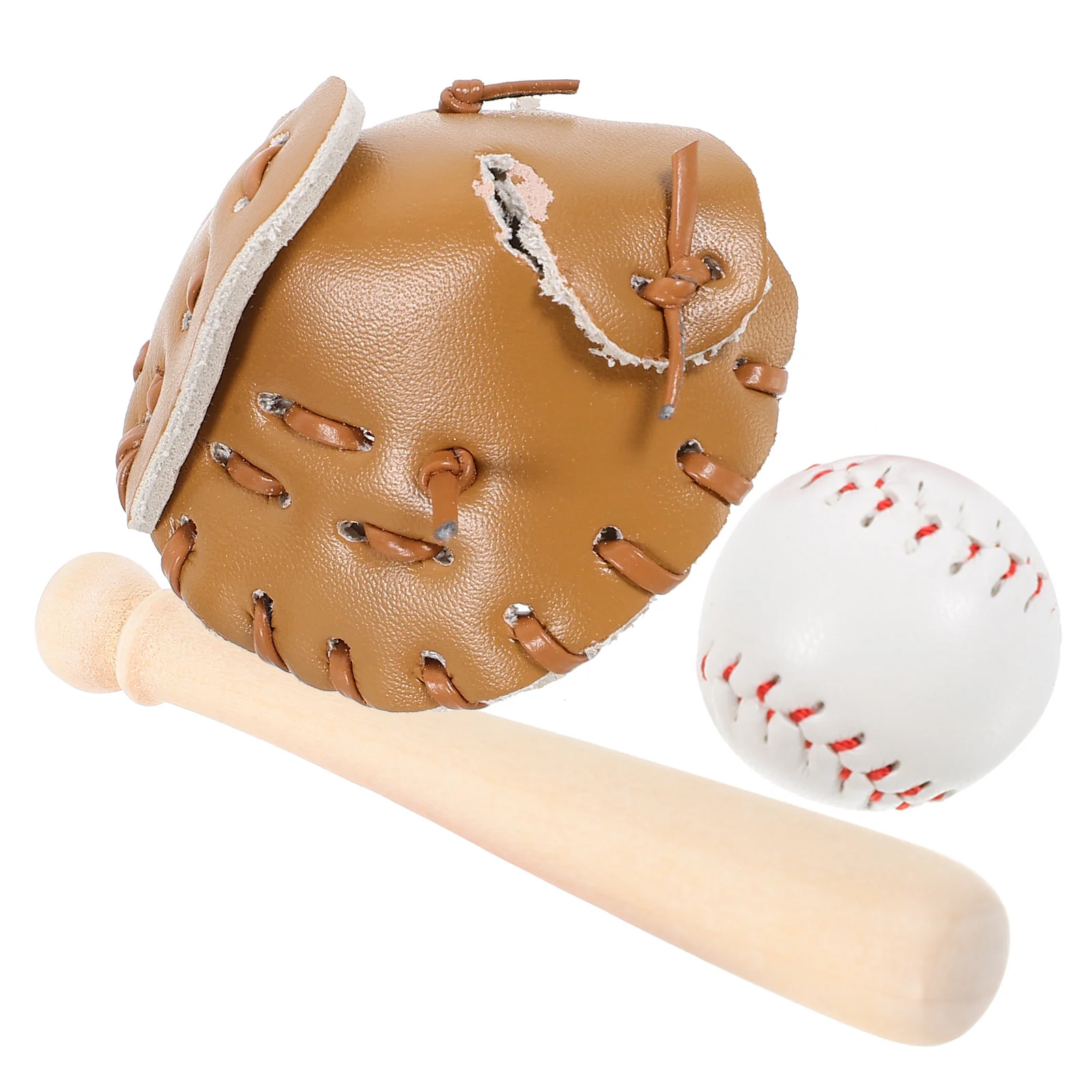 Baseball Model Sports Miniatures for Crafts Baby Toys Decorative Small Bat Decorations Playsets Sporting Goods