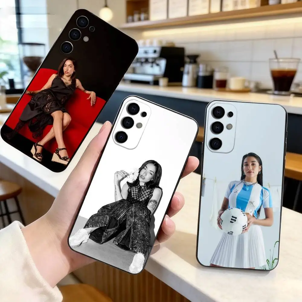 Funda de Silicona Suave Negra para Teléfono Maria-A Becerra R-Regueton, Compatible con Samsung S25, S24, S21, S22, S23, S30, Ultra, S20, Plus, Fe