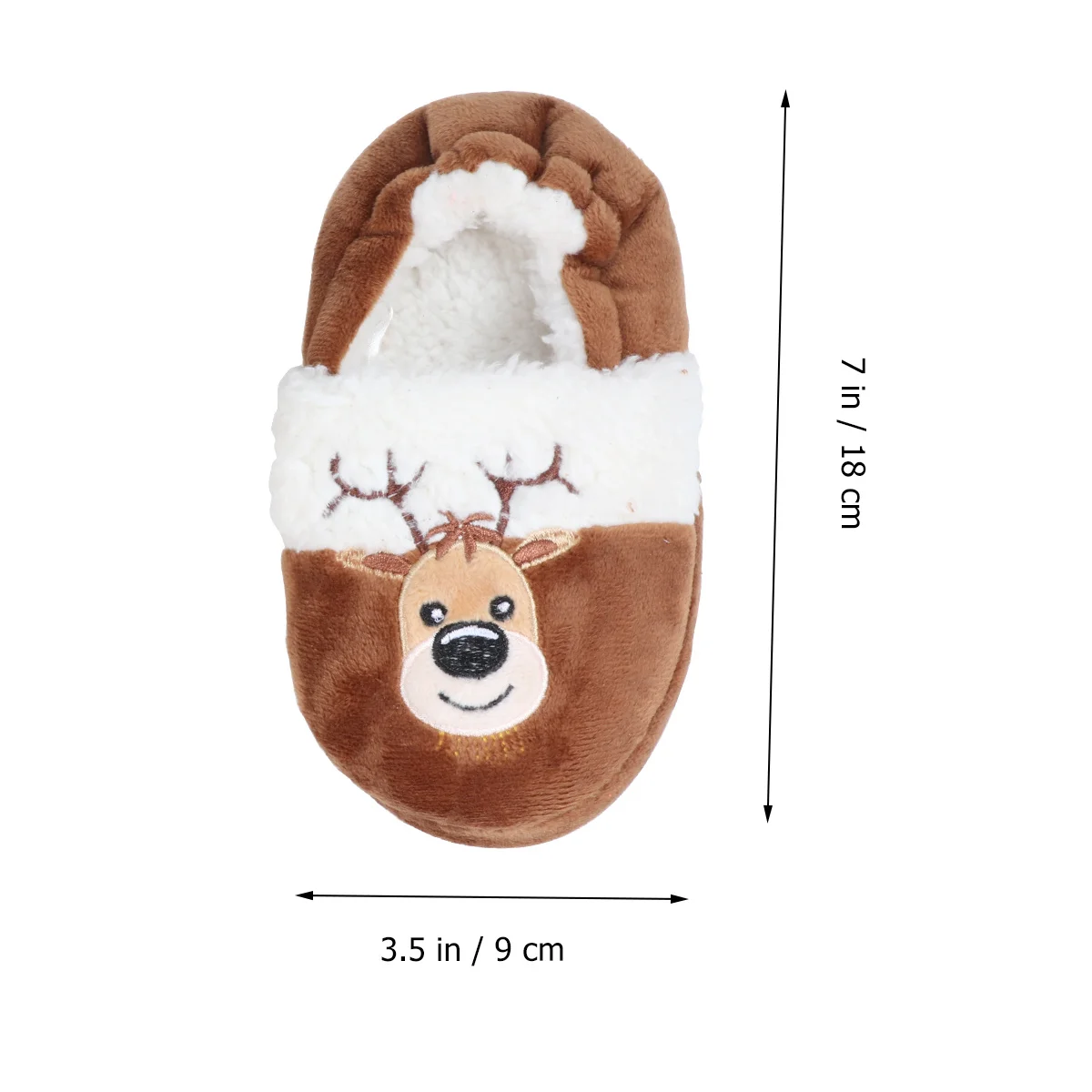 1 par crianças chinelos de algodão inverno quente antiderrapante interior ao ar livre natal elk padrão 17/18 marrom 17.5cm máquina lavável