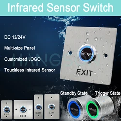 28MM Infrared sensor switch DC12/24V Metal IR switch Touchless infrared sensor Access control switch