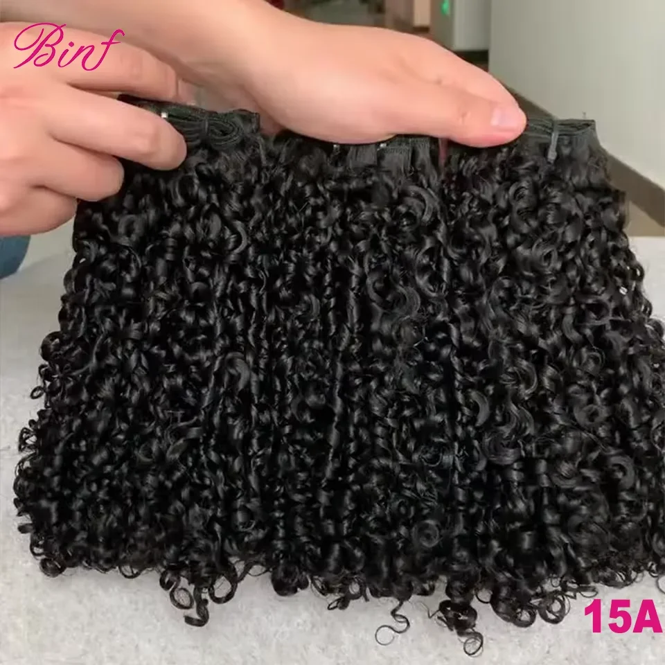Lots de Cheveux Humains Bouclés Pixie, Bundles de Cheveux Bouclés Profonds, Tissage de Cheveux Brési