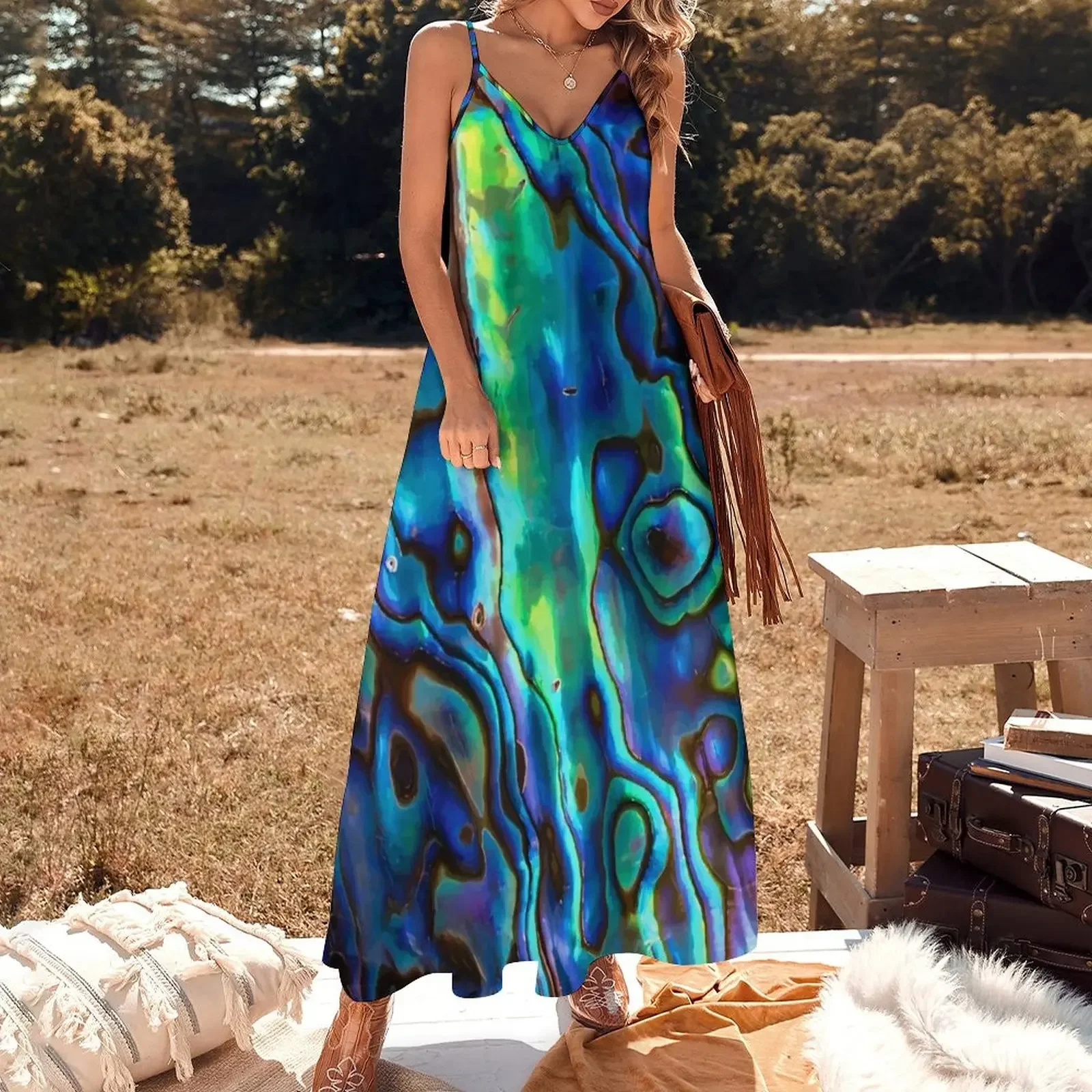 Zealand Paua Shell - Kiwi Design Kiwiana Maori Sleeveless Dress women\'s dresses luxury beach dresses Dress