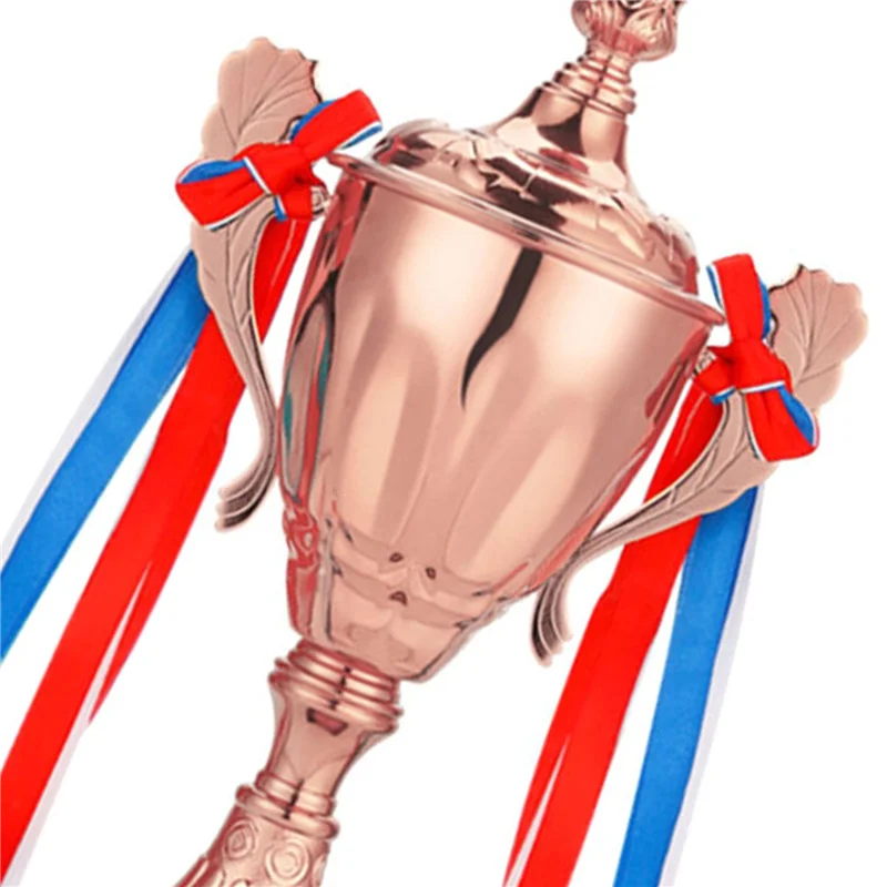 

B93B-2Pcs 11.8 Inch Copper Trophy Cup For Sports Meeting Competitions Soccer Winner Team Awards