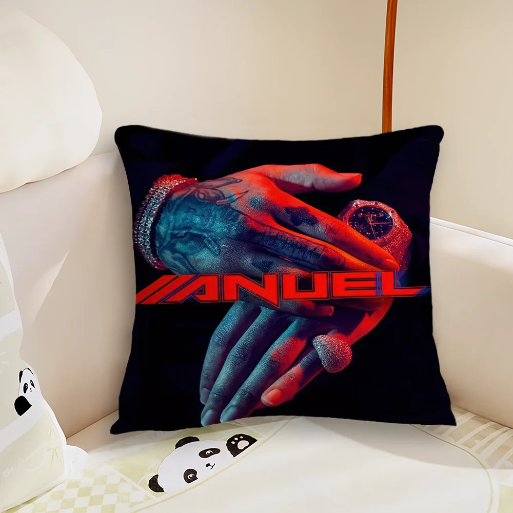 Rapper A-Anuel AA Real Hasta la Muerte 2 Pillow Case Living Room Sofa Cushion Cover Suitable For Home Bedroom Room Decoration