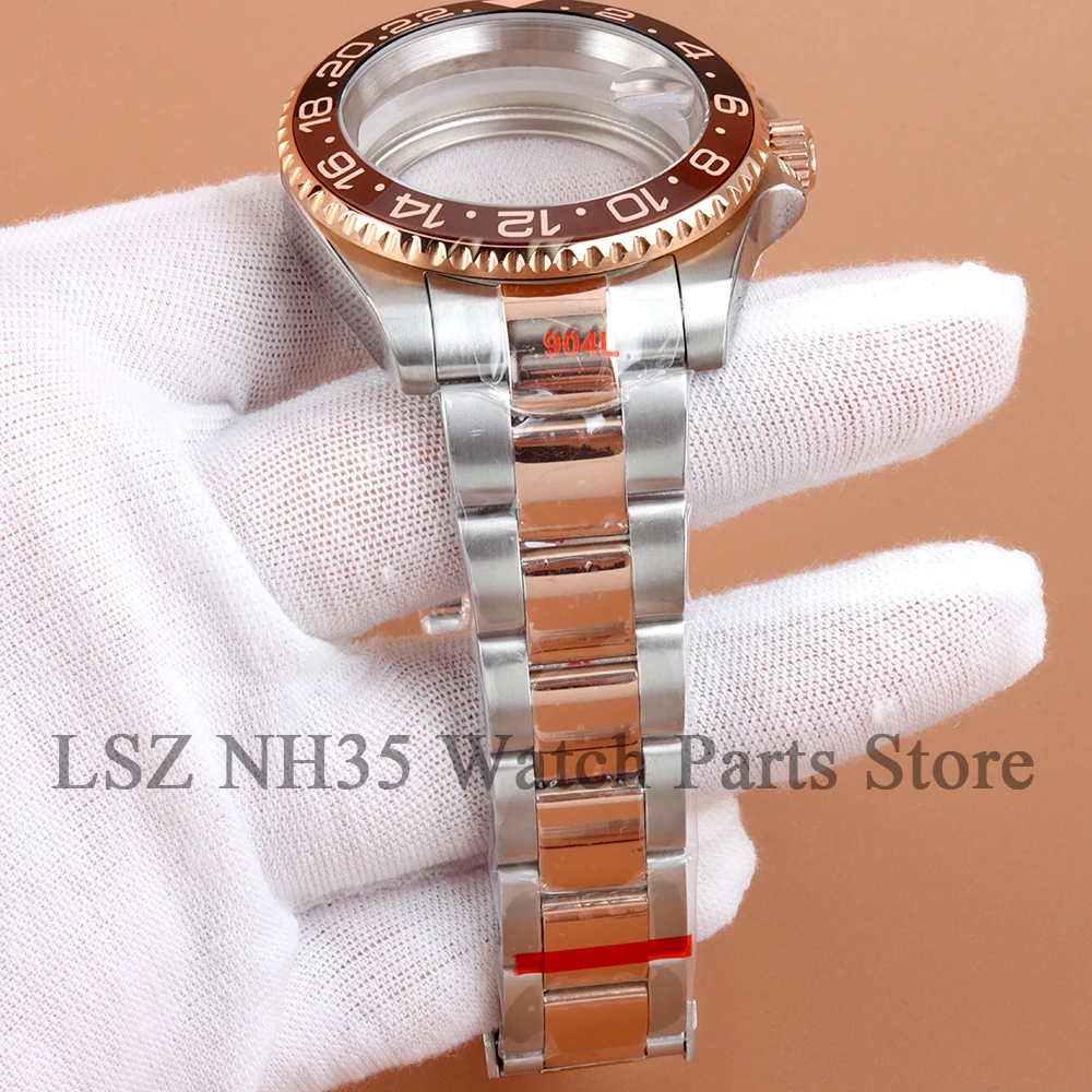 40mm NH35 Water Resistant Watch Case For Yacht-master GMT Submariner NH34 NH35 NH36 NH38 Movement 28.5mm Dial Oyster Bracelet