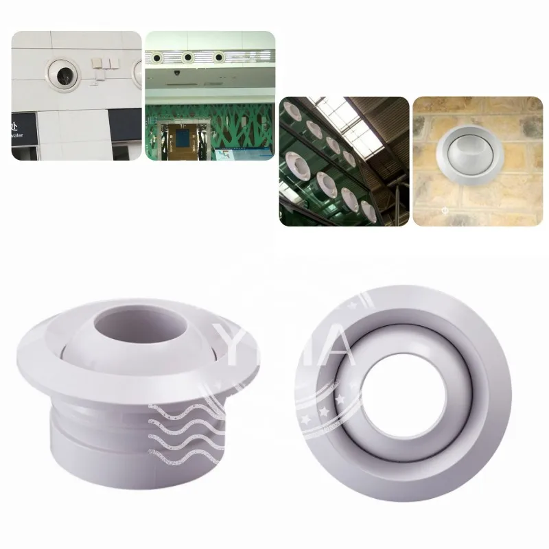 ABS Circular Jet Spherical Nozzle Air Vent Central Ventilation Adjustable Remote Jet Fresh Outlet Valve for Ventilating Device