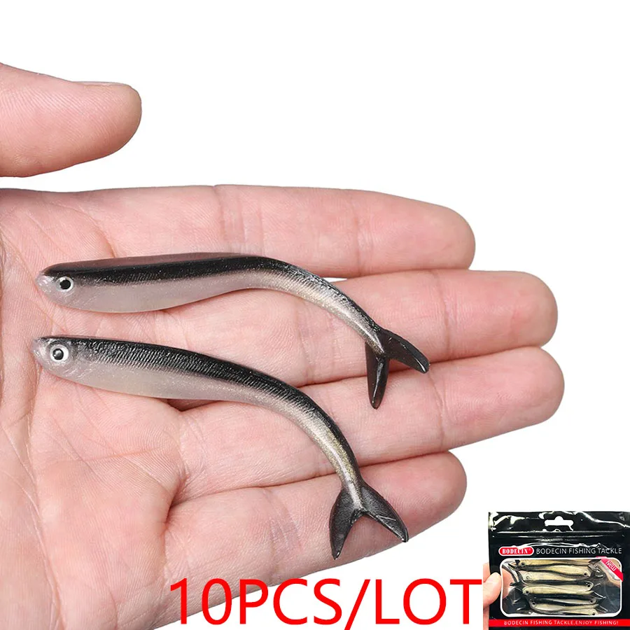 Easy Shiner Wobbler Jigging Worm Fish Bionic Isca 80MM Soft Silicone Artificial Bait Goods For Fishing Lure Bass Swimbait 10PCS