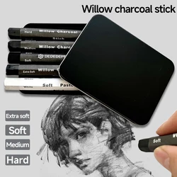 DEDEDEPRAISE 5PCS Willow Charcoal Sticks, Willow Professional Sketch Drawing Charcoal Bars Set Drawing Supplies for Artist WCS5