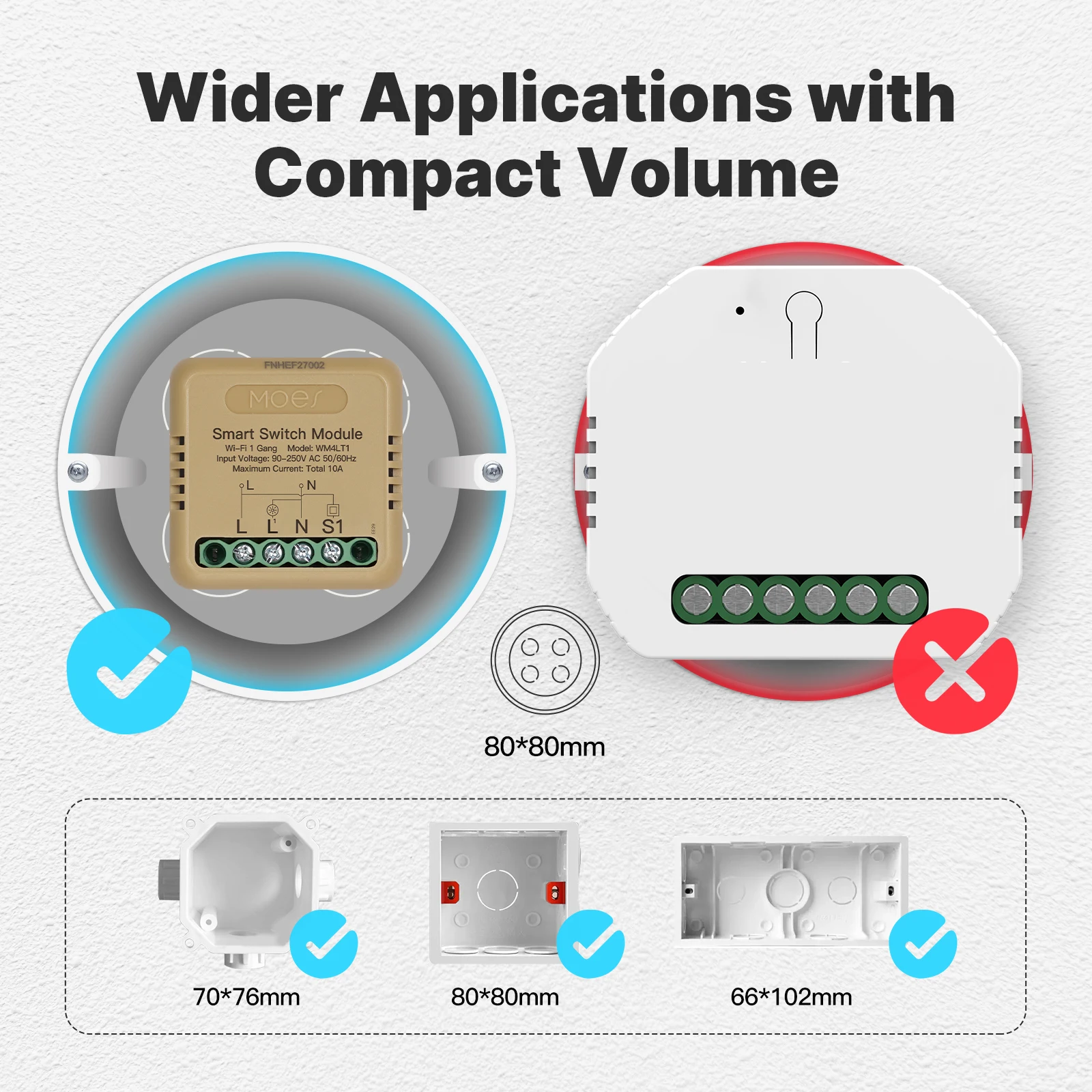 ​​MOES Mini Smart Switch 1-4 Gang,WiFi/Zigbee DIY Module,Works with Alexa&Google Home,Timer&Voice Control,Home Automation​​