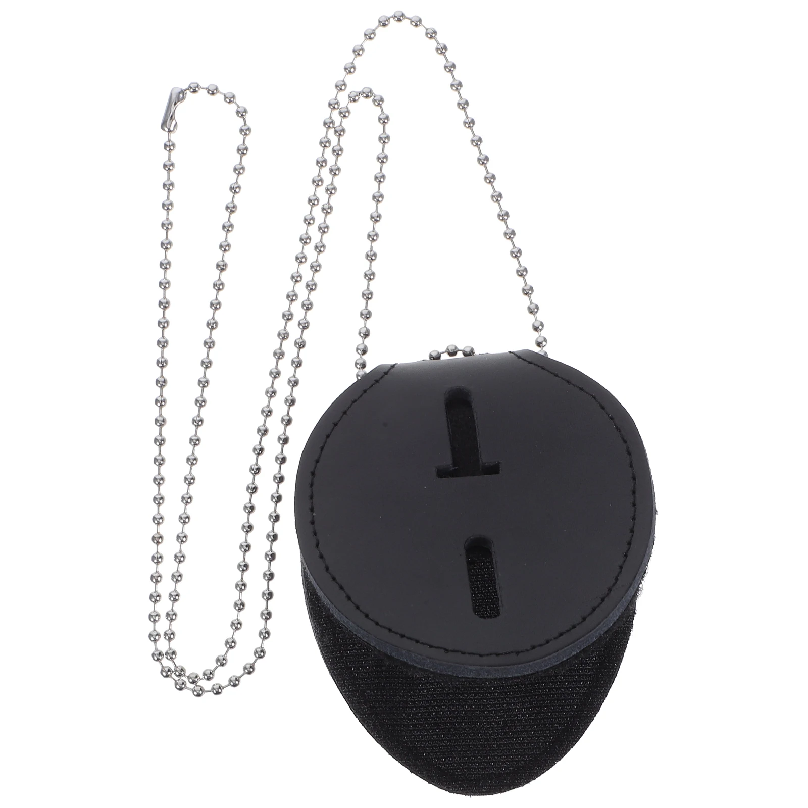 

Badge ID Holder Employee Sleeve Clip Case Black Card Work Multifunctional PU Long Lasting Easy Clean Stylish Simple Oval