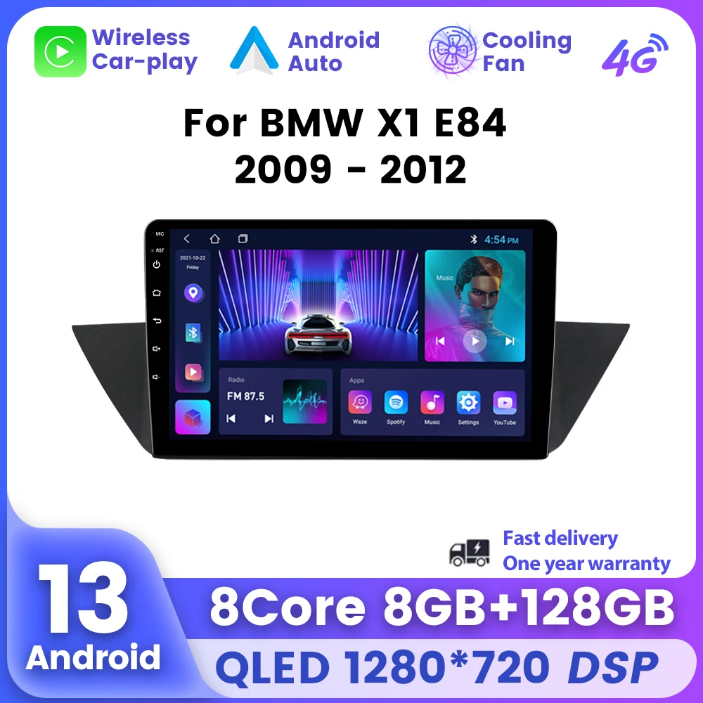 

1280*720 Android 13 Auto Stereo For BMW X1 E84 2009 2010 - 2012 Automotive Car Multimedia Player GPS Navigation MAP Carplay AUTO