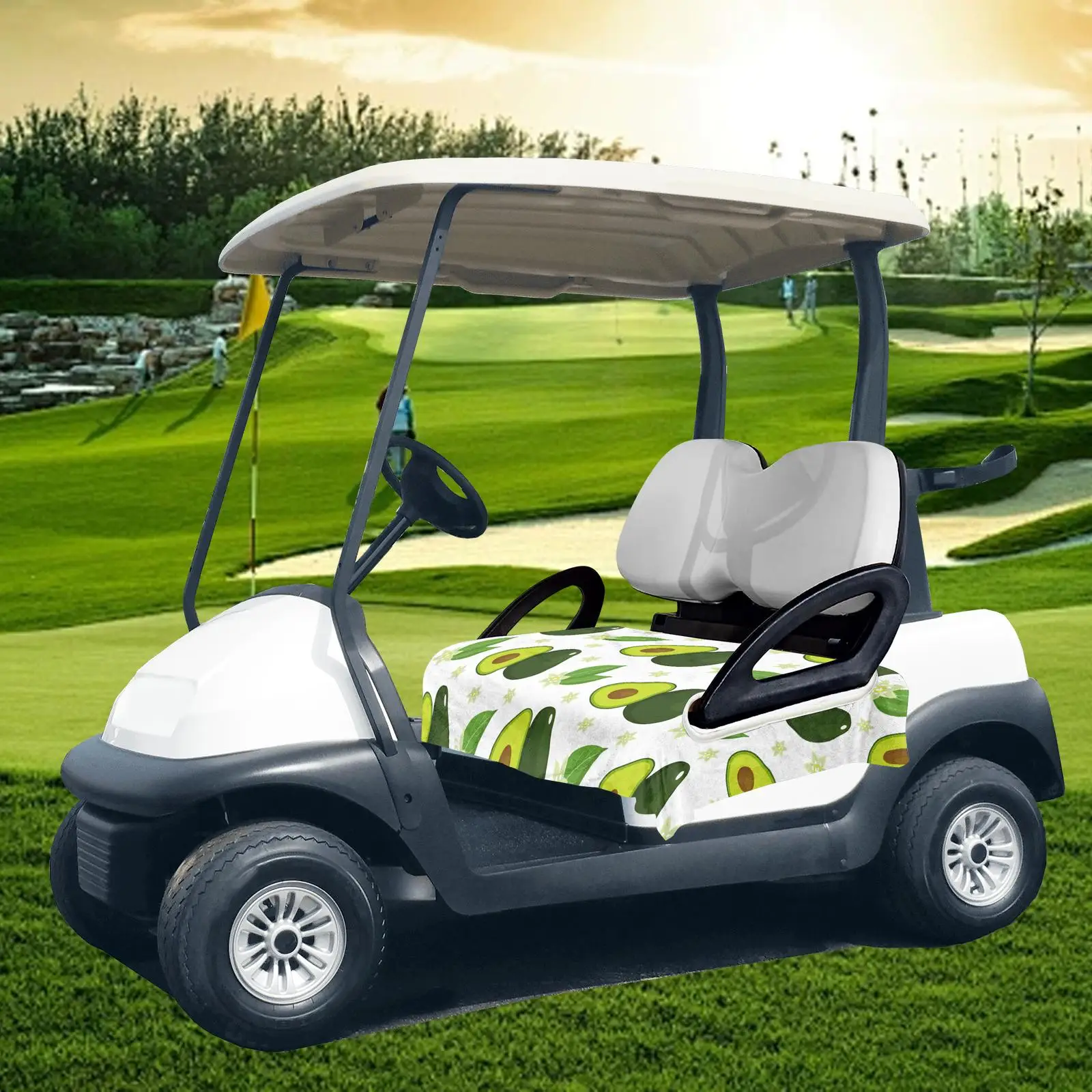 Easy Install Microfiber Golf Cart Seat Cover Reusable Towel Blanket Accessory for Golf Cart Bag Organizer