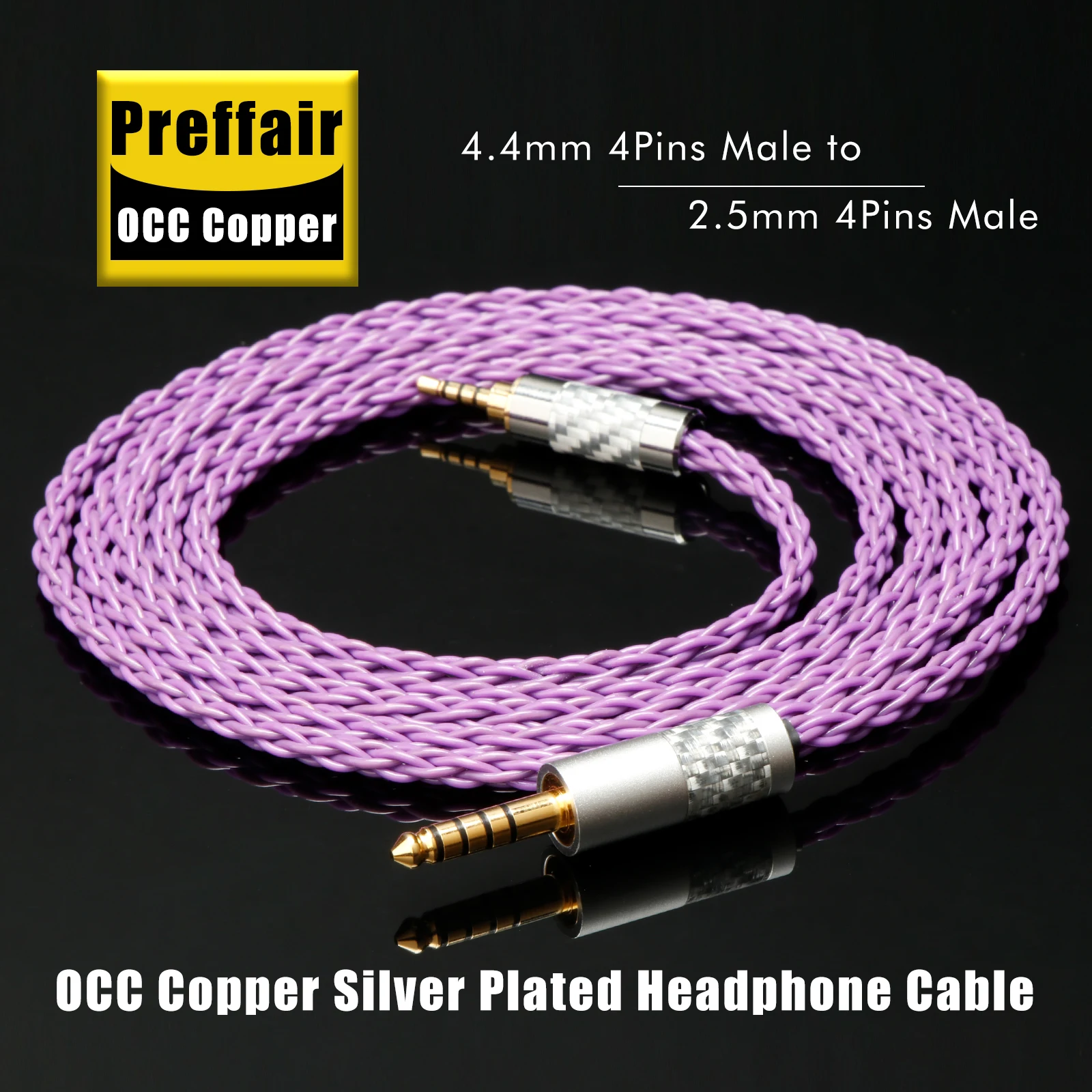 Hifi 4,4mm auf 3,5mm TRRS symmetrisches Kabel Aux-Buchse symmetrisches 2,5mm auf 4,4mm Audio-Adapterkabel Stecker auf Stecker – Detail 1
