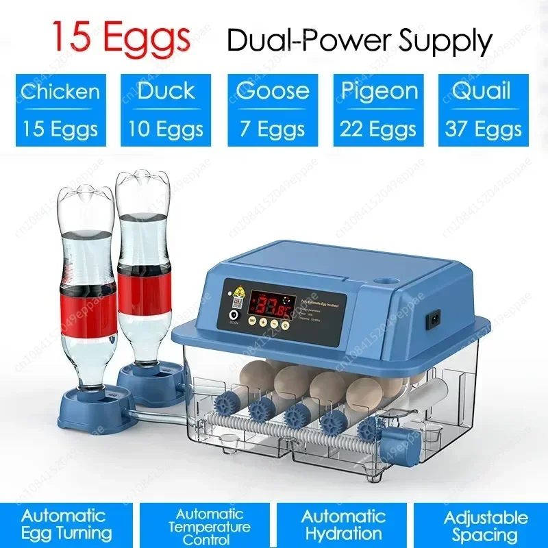 6/9/12/15 Eggs Incubator for Chicken Goose Bird Quail Automatic Incubation Equipment Hatchery Incubation Tools EU/US Plug