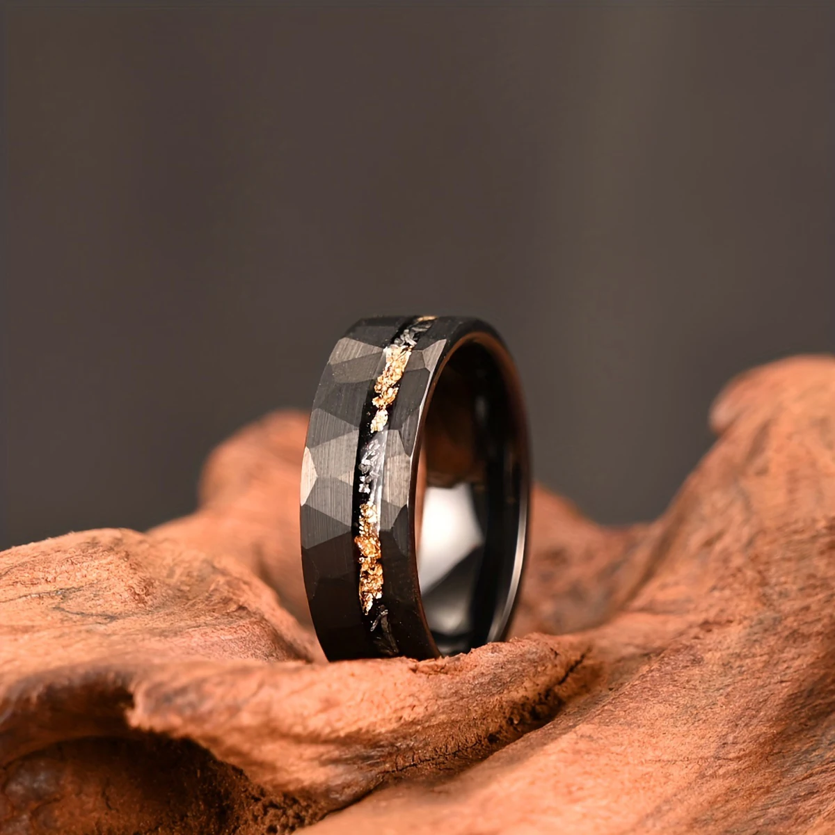 Black Tungsten Carbide Vintage Ring, 8mm Men and Women Couple Wedding Date Ring, Comfortable Daily Wear, Anniversary Gift