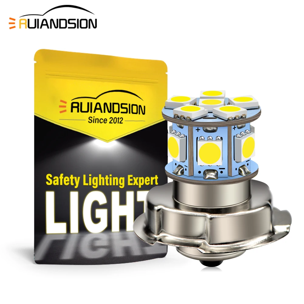 

Ruiandsion P26S Motorcycle LED Light 5050 12SMD Chip High Bright Front Headlamp Spot Light White Warm White 6V 12V 24V 360Lm