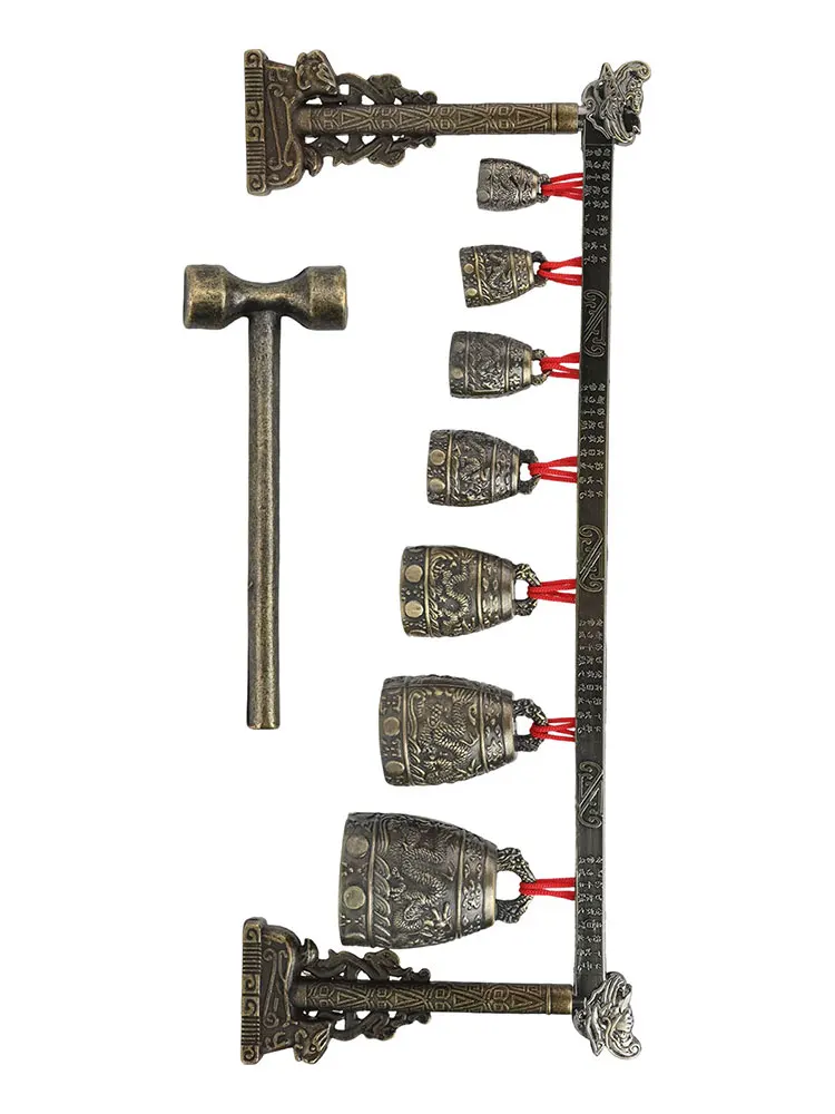 Alloy Bronze Meditation Percussion Instrument with 7 Decorated Bells for Soothing Generation and Focus Work Alloy