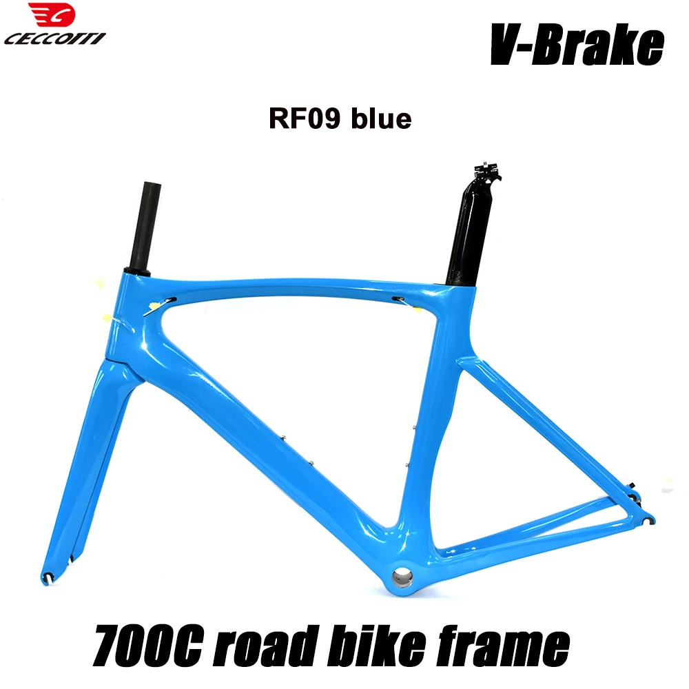 T1000 Full Carbon Road Bike Frame with V-Brake BB68 Bicycle Frameset  DIY Color 700C X 28C Framework