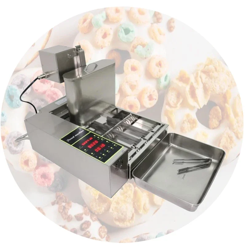 

Four-Row Electric Heating Donut Machine Commercial Stainless Steel Multi-function Automatic Doughnut Fryer Machine
