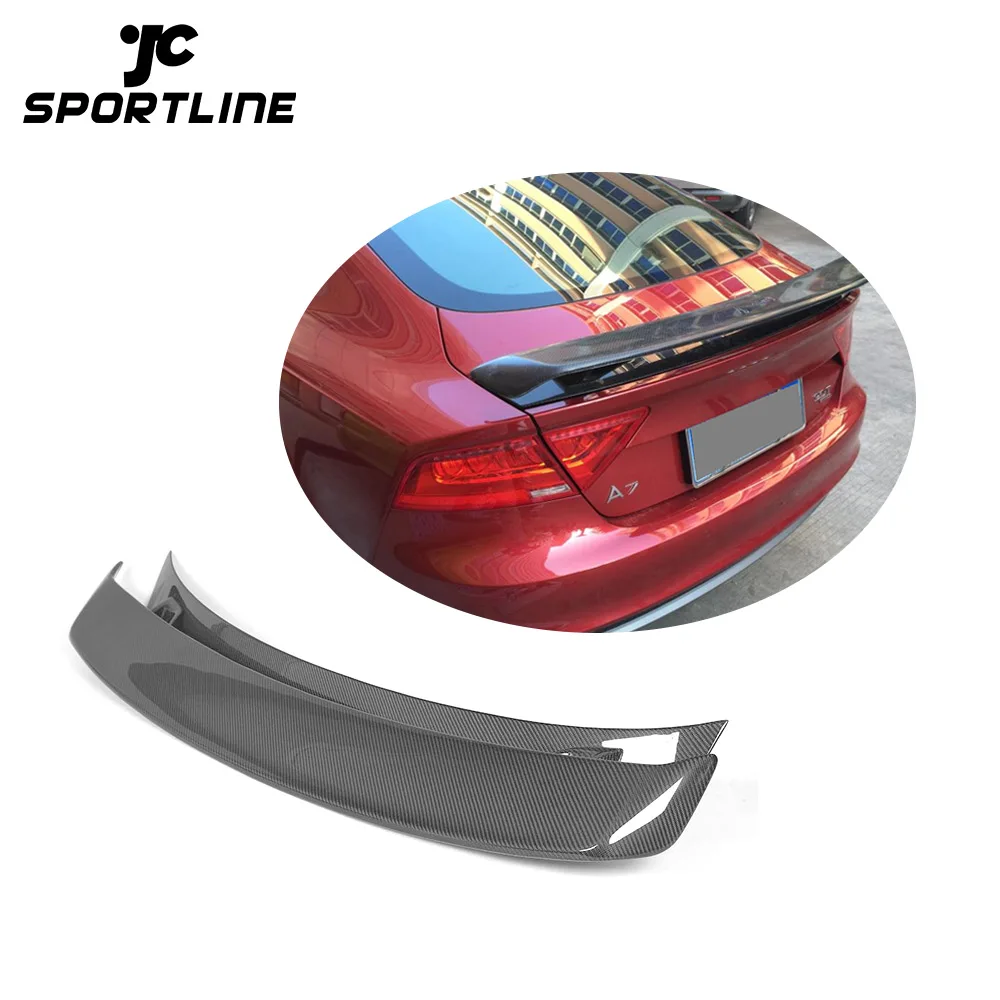 TTS Style Carbon Fiber Rear Race Spoiler For Audi A7 S7 RS7 2010-2014