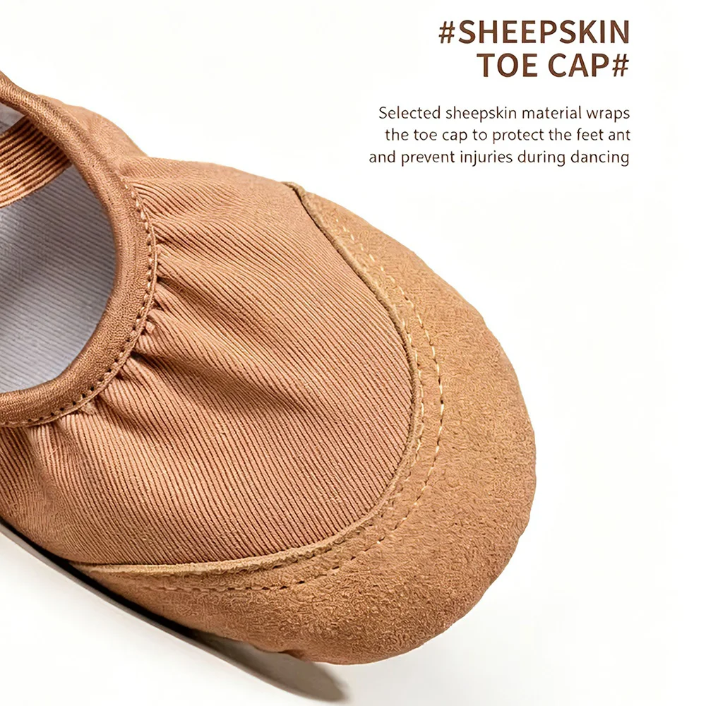 Stretch Canvas Ballet Shoes for Women Kids Soft Split Sole Dance Slippers with Elastic Band Yoga Gymnastics Training Flats