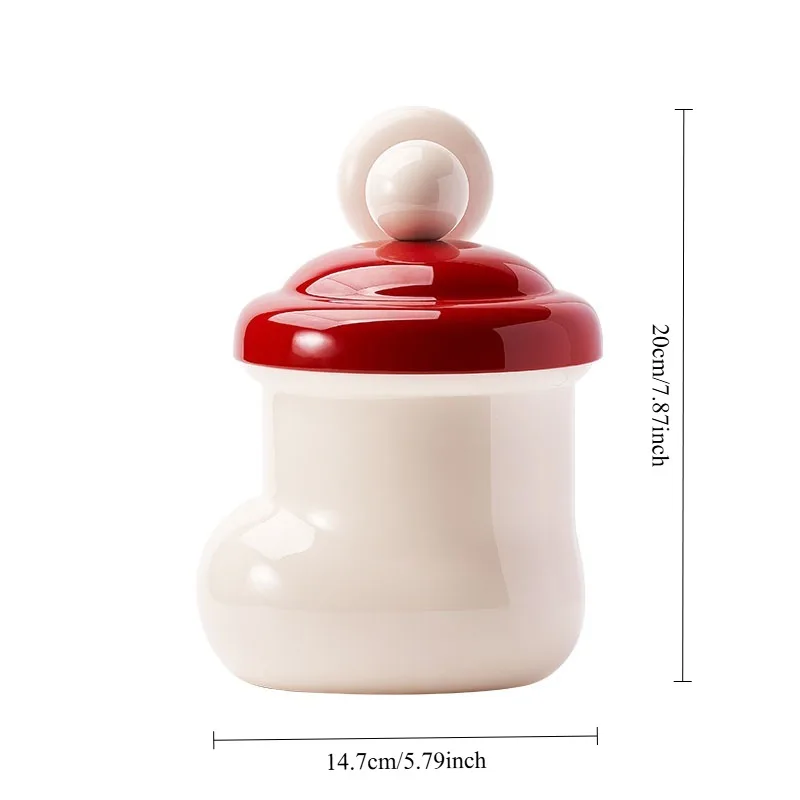 귀여운 작은 부츠 모양 뚜껑 있는 벽걸이 흡착식 휴지통 크리스마스 미니 데스크탑 정리함 수납통