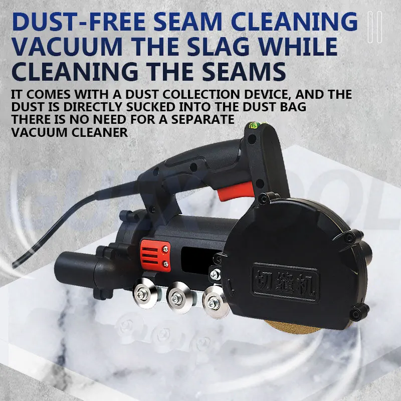 Electric Seam Cleaning Machine,Beautiful Seam Construction Dust-Free Ceramic Floor Tile Gap Cleaning Slotting Tool,Joint Cleaner