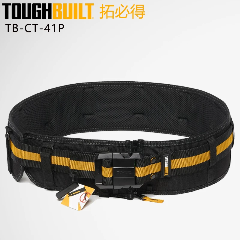 toughbuilt-tb-ct-41p-パッド入りベルト-ヘビーデューティーバックル-バックサポート-クリップテック-ワークベルト-ウエスト調整可能-32-48