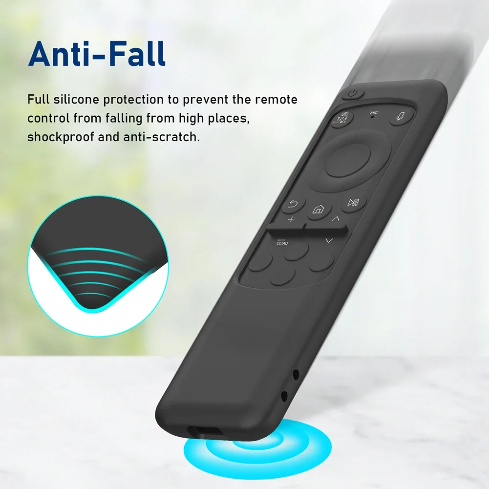 Protective Cover Silicone Remote Control Cover Protector Shockproof Anti-Slip with Lanyard for Samsung BN59-01432A 01432B