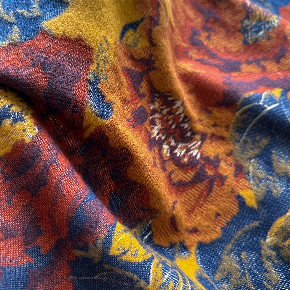 Warmer Schal aus Kaschmirimitat für Damen, Umhang im Ethno-Stil, modische Schals, Blumendruck, kältebeständiger und winddichter Schal – Detail 8