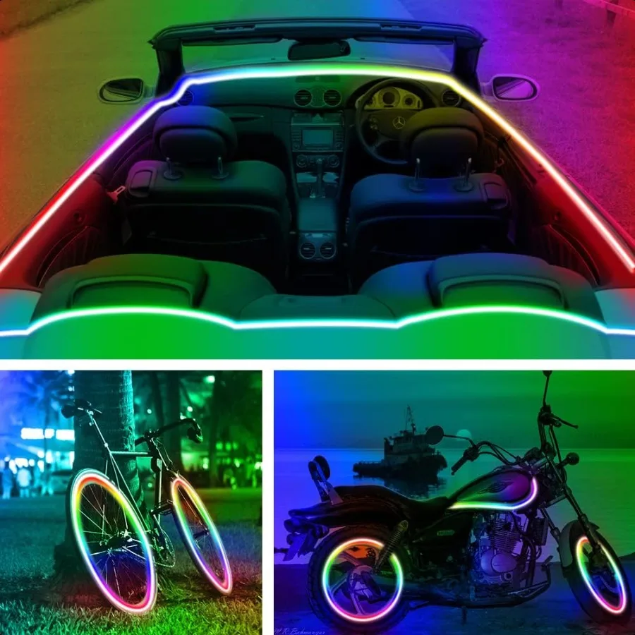 Bande lumineuse LED alimentée par batterie 25 pieds bande lumineuse LED à piles couleur changeante synchronisation de la musique App télécommande RGB USB LED