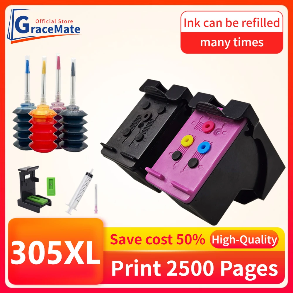 305XL Replacement Ink Cartridge Compatible for hp 305 hp305 Cartridge for HP DeskJet 1210 2710 2720 4110 4120 4130 6010 6075