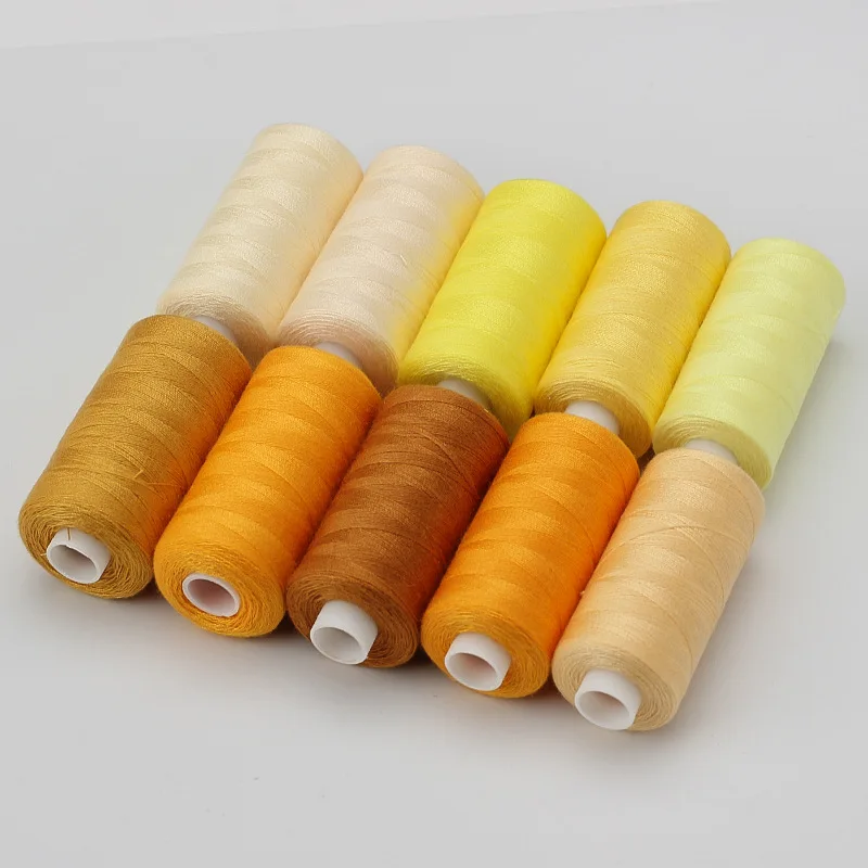 1 set van 10 rollen polyester 402 naaigaren voor handmatig en mechanisch gebruik, 400 yards, doe-het-zelf