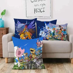Digimon Adventure Anime Pillow Covers Cartoon Sofa Decorative Home Double-sided Printing Short Plush Cute Cushion Cover