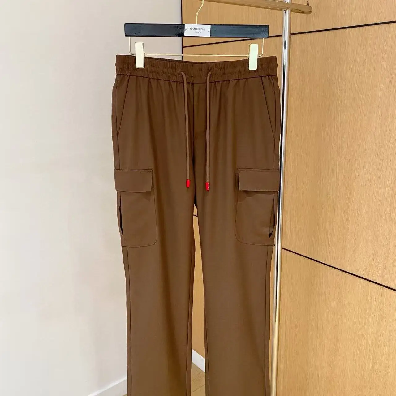 كيتون الإيطالي الخريف والشتاء موضة جديدة نمط المال القديم عادية السراويل المستقيمة الرجال السراويل الرباط بسيطة