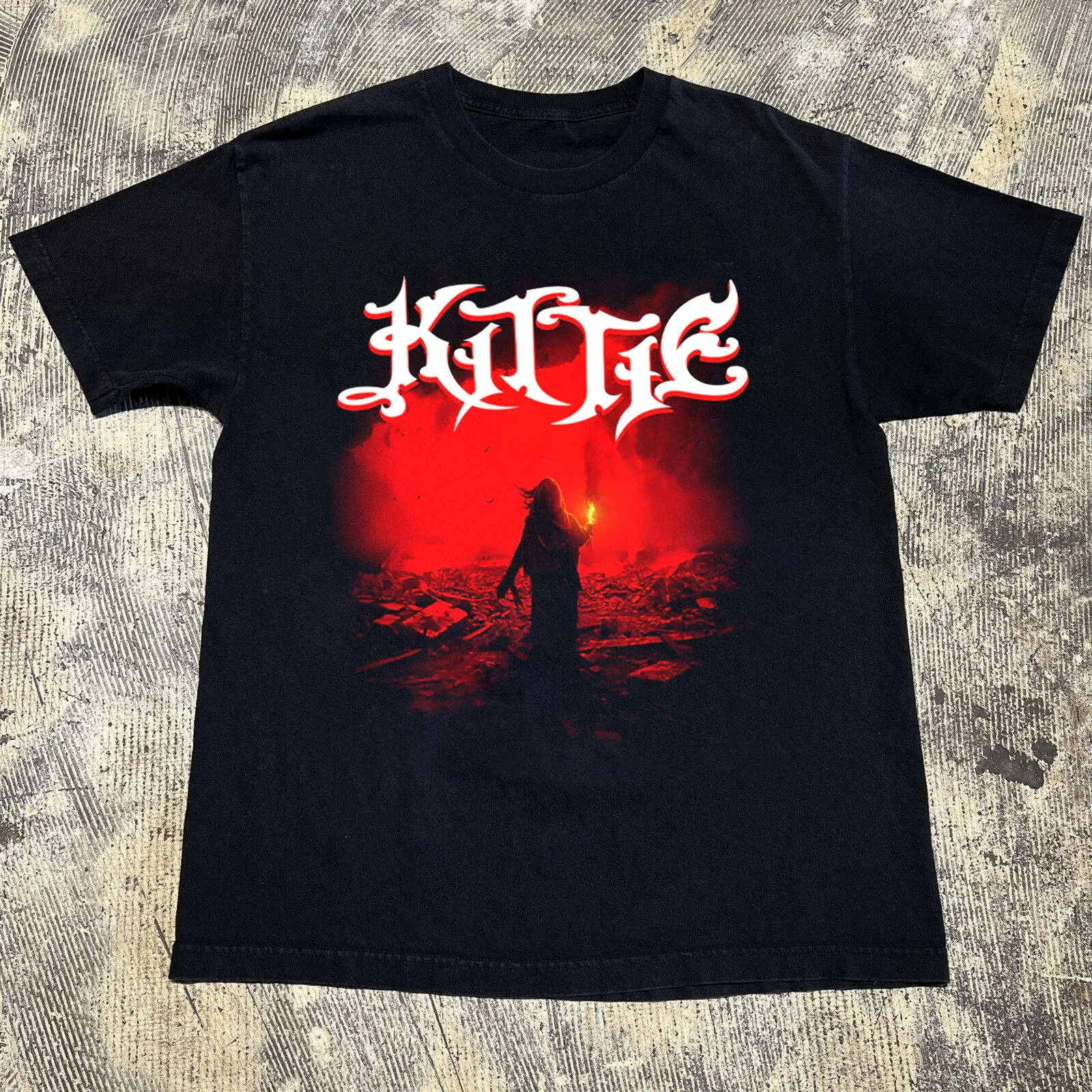 NEW Kittie - 'Fire' Short Sleeve Gift Fans Black All Size Shirt