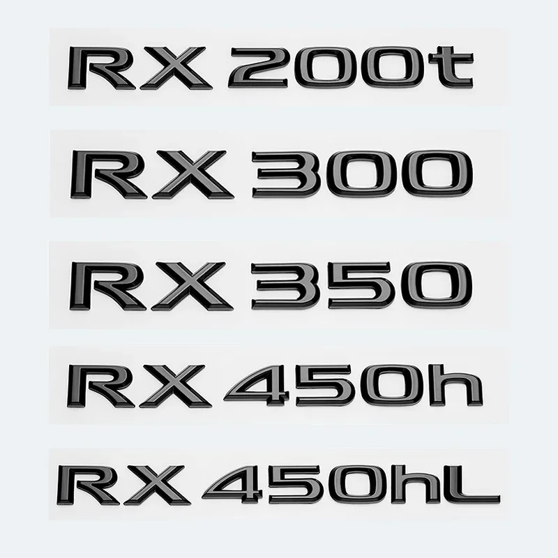3D Glossy Black Letters RX200t RX270 RX300 RX350 RX450h RX450hL HYBRID  Emblem for LEXUS Car Fender Trunk Rear Logo Sticker