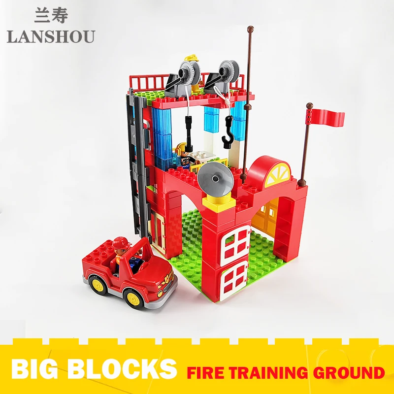 

Big Size Building Blocks Toys Fire Training Ground Moc Architecture Compatible With Large Bricks Parts Assembling Toys Kids