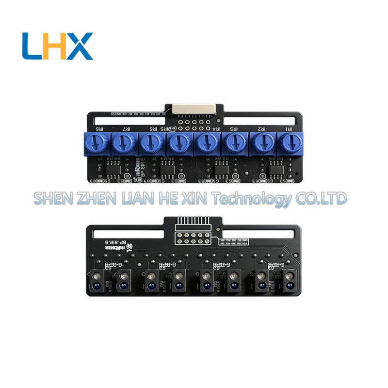 8-channel black-white-yellow-blue-infrared tracking small vehicle sensor grayscale line-following module new