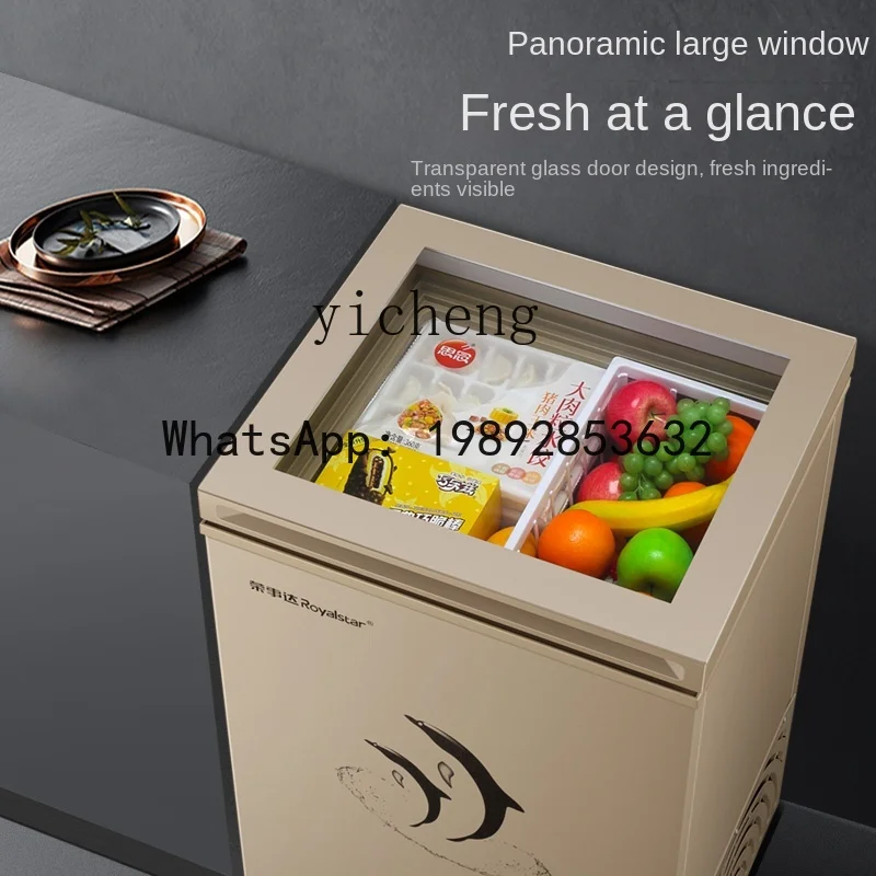 ZSG  Visual Tempered Glass Cover Mini Fridge Household Small Mung Bean Soup Display Cabinet Commercial Refrigerator