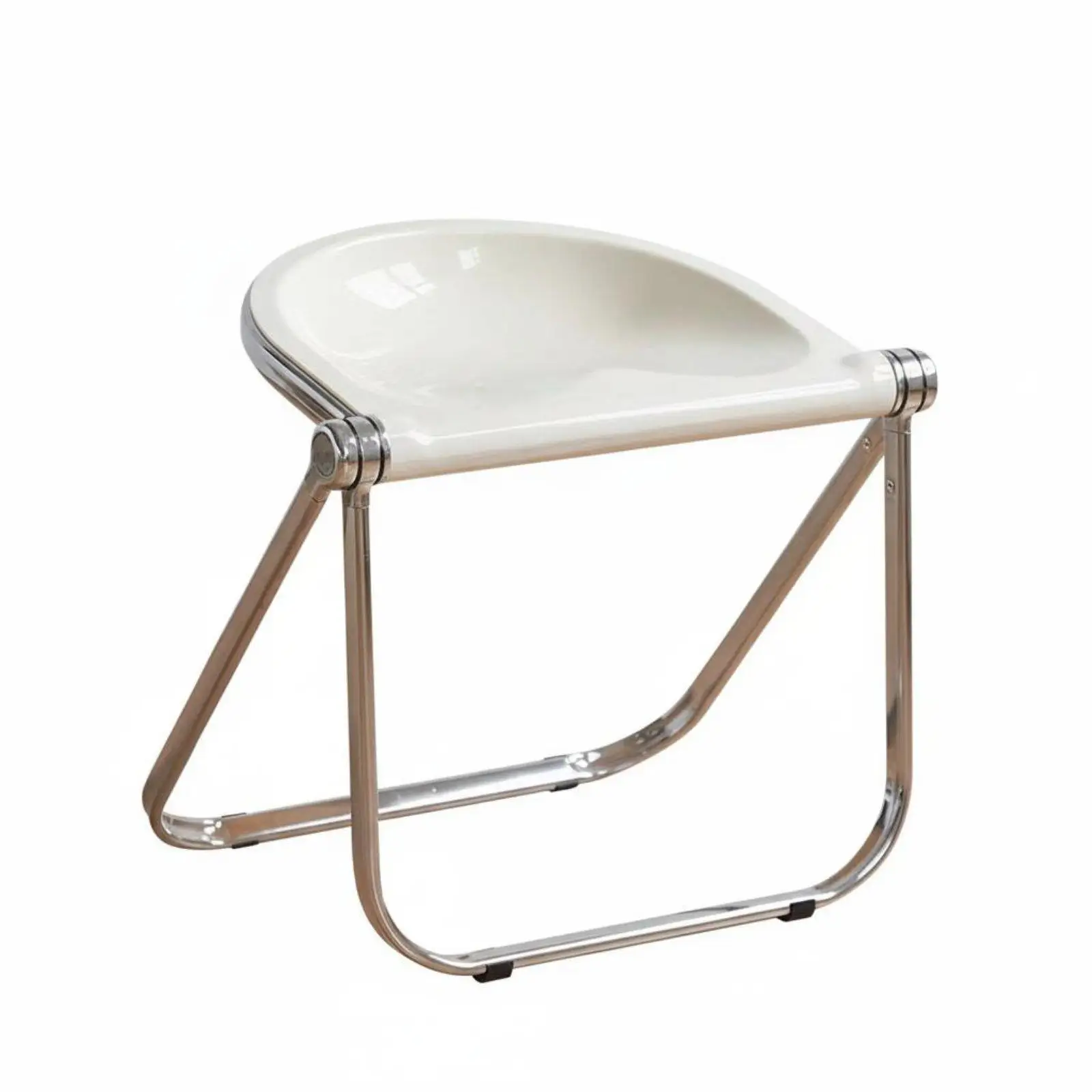 Acrylic Folding Chair Armless Clear Transparent Chair Anti-Slip Feet for Balcony